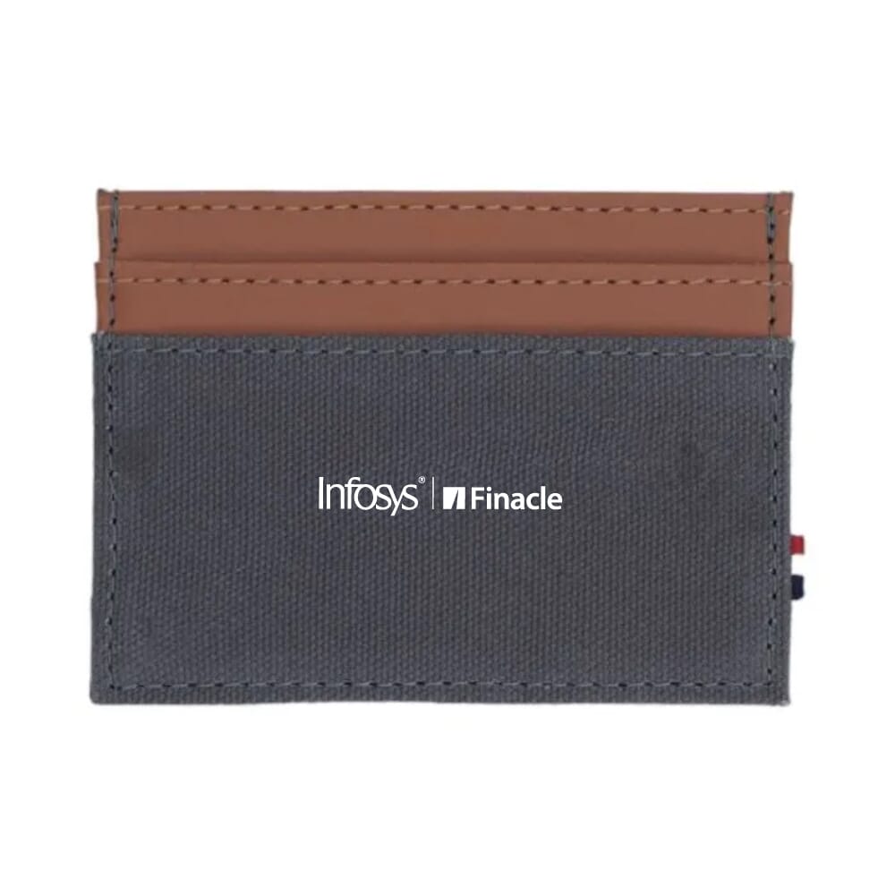  Houston Card Wallet- Grey with Tan